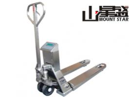 304不銹鋼防腐叉車手拖電子秤 倉儲化工油漆廠行業液壓地牛手拉電子稱